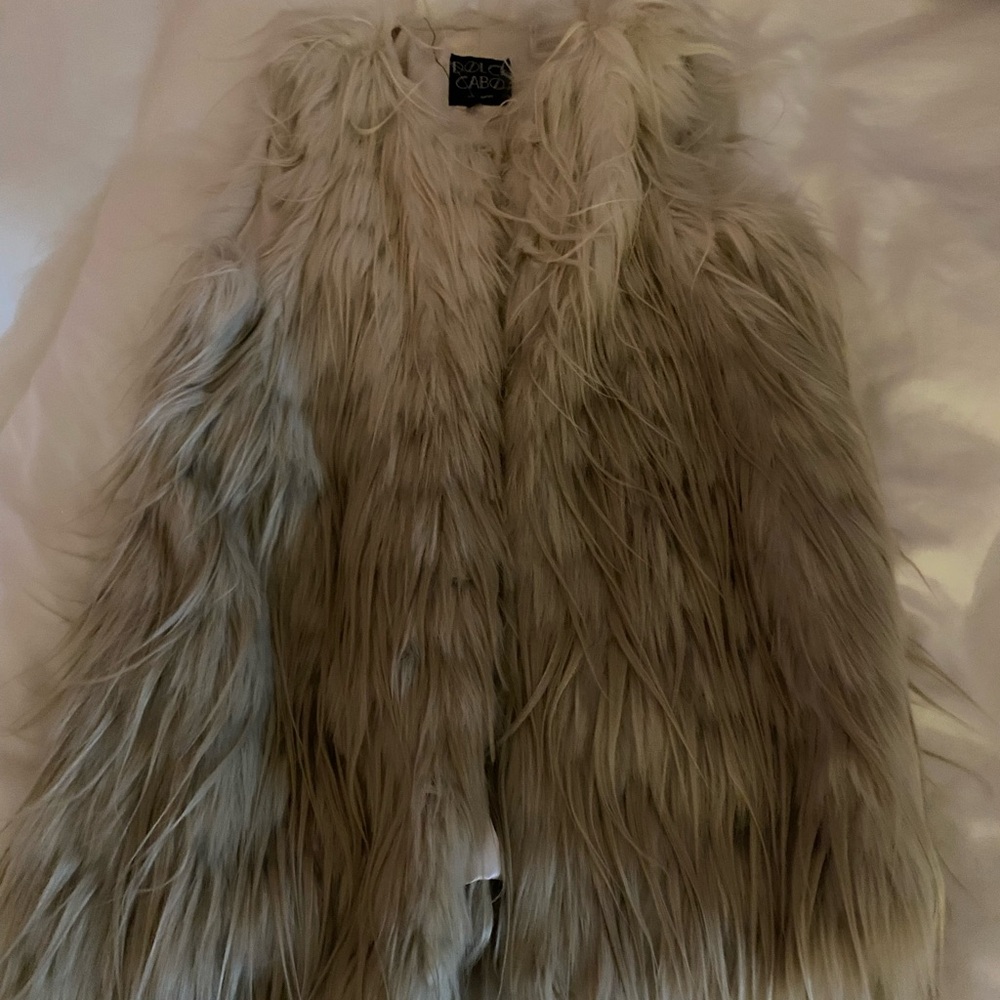 Faux Fur Vest in Cream